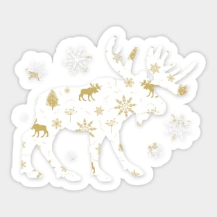 Moose Christmas Pattern Sticker